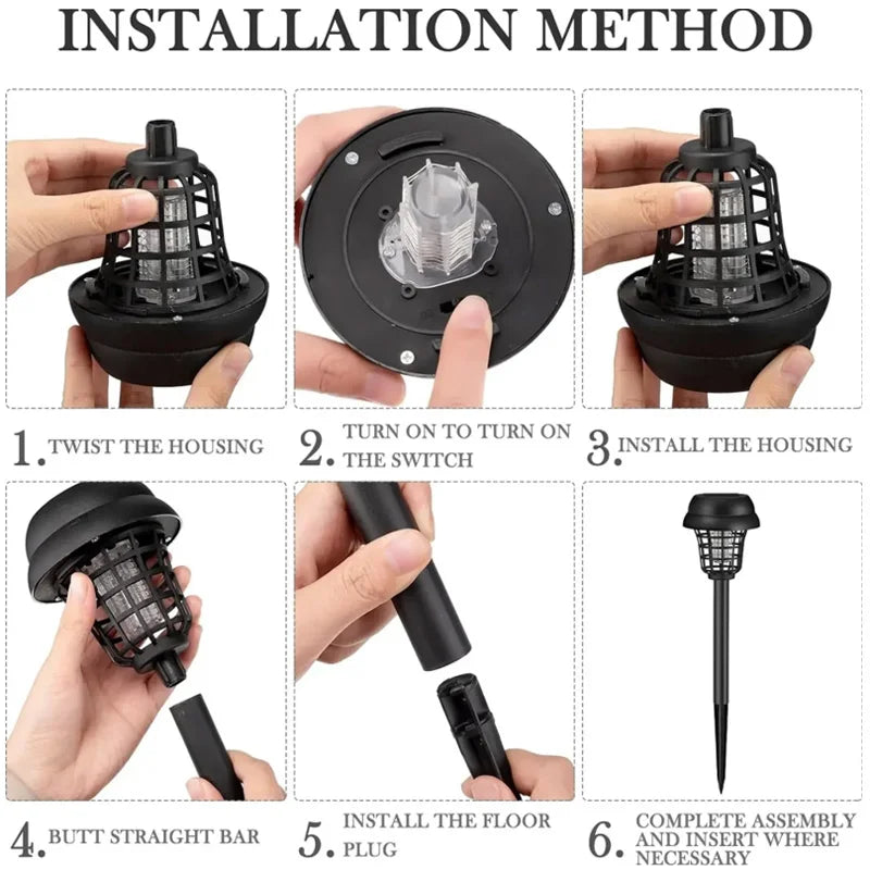 Lampe Solaire Anti-Moustiques UV — Waterproof, LED Décoratif, Jardin & Camping | Novatek Studio