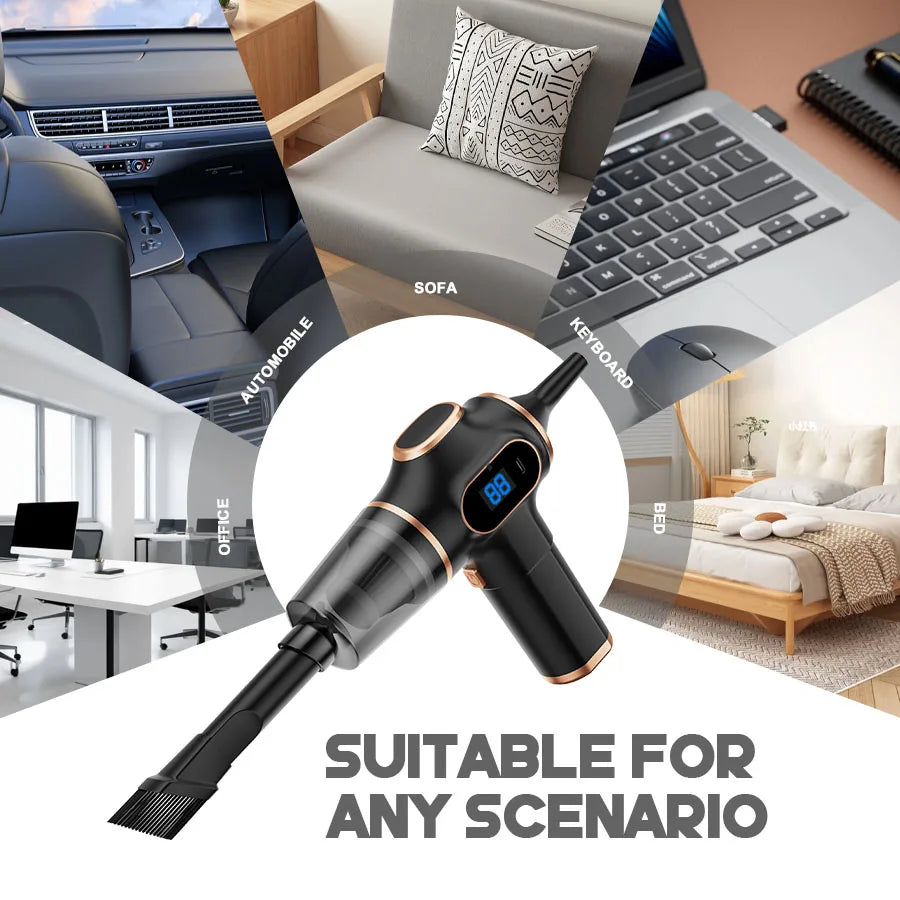 Aspirateur Sans Fil Portable 95000PA — Voiture, Canapé & Bureau | Novatek Studio