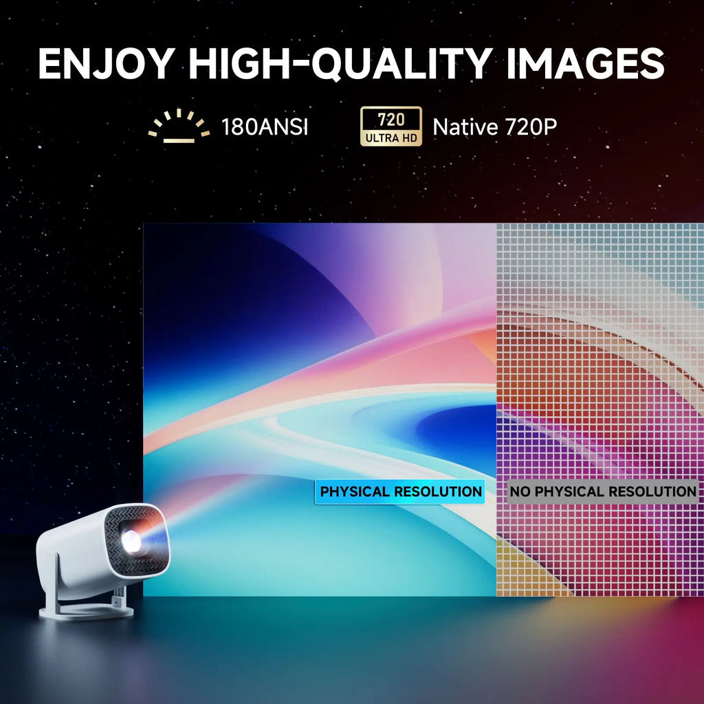 Vidéoprojecteur Portable Topsion HD 720p — 180 ANSI, Android, Bluetooth & 120 Pouces | Novatek Studio