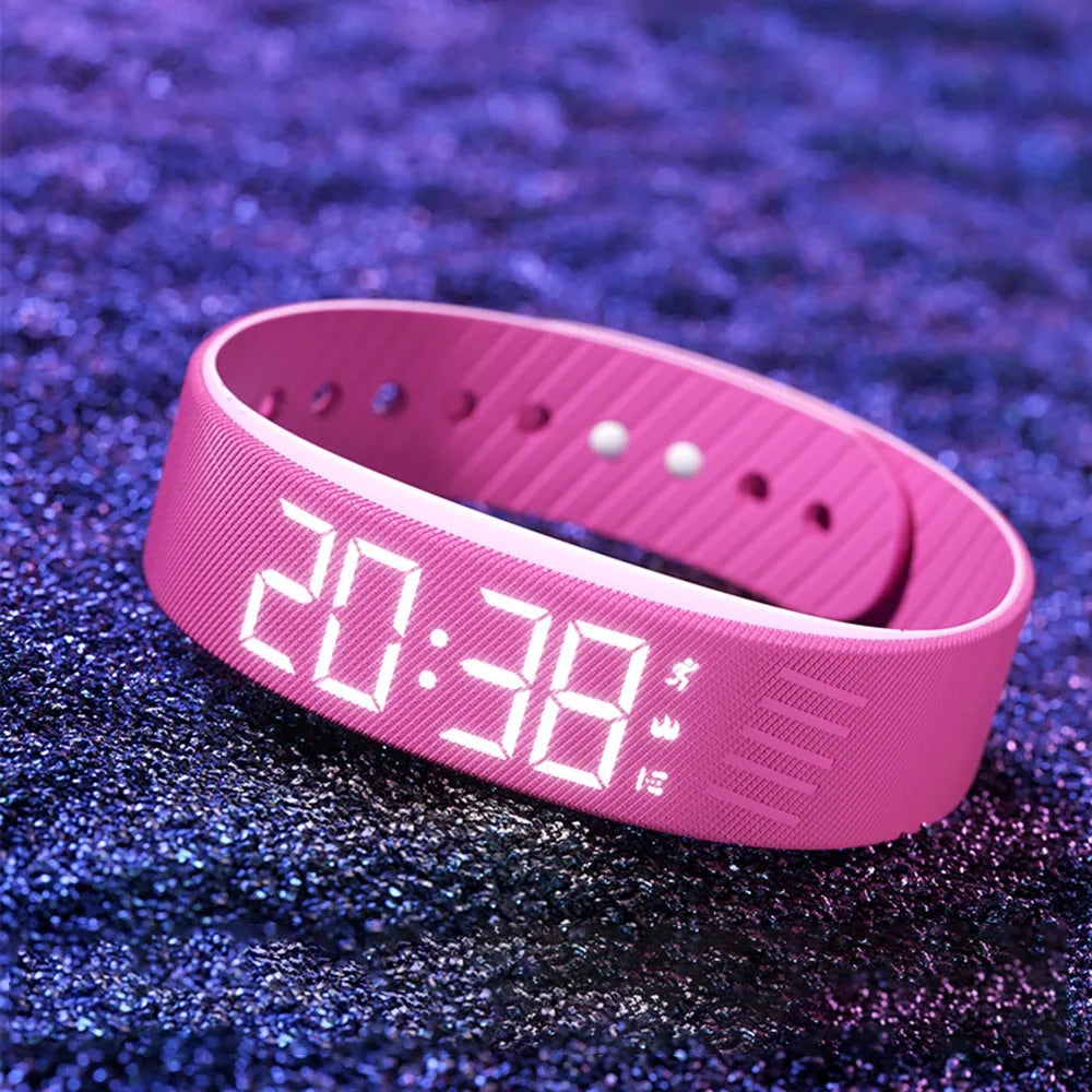 Bracelet Réveil Vibrant LED — Alarme Silencieuse, Podomètre & Waterproof | Novatek Studio