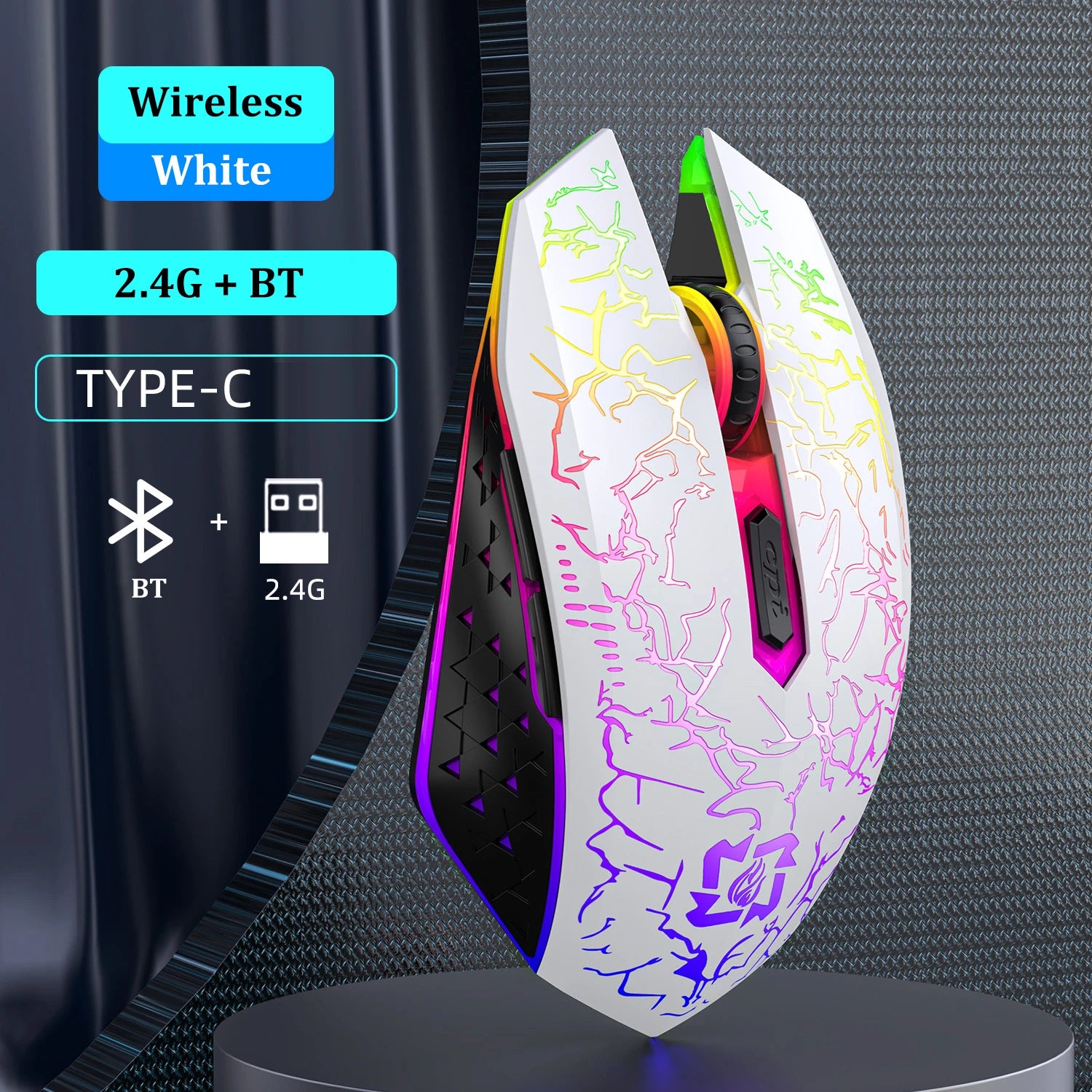 Souris Gaming Sans Fil Bluetooth 5.2 & 2.4GHz — 90H Autonomie, 3 DPI & USB-C | Novatek Studio