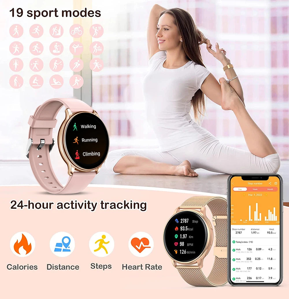 Smartwatch MEVADEN — Appels BT, Santé, 5 Jours & Cadrans Personnalisables | Novatek Studio