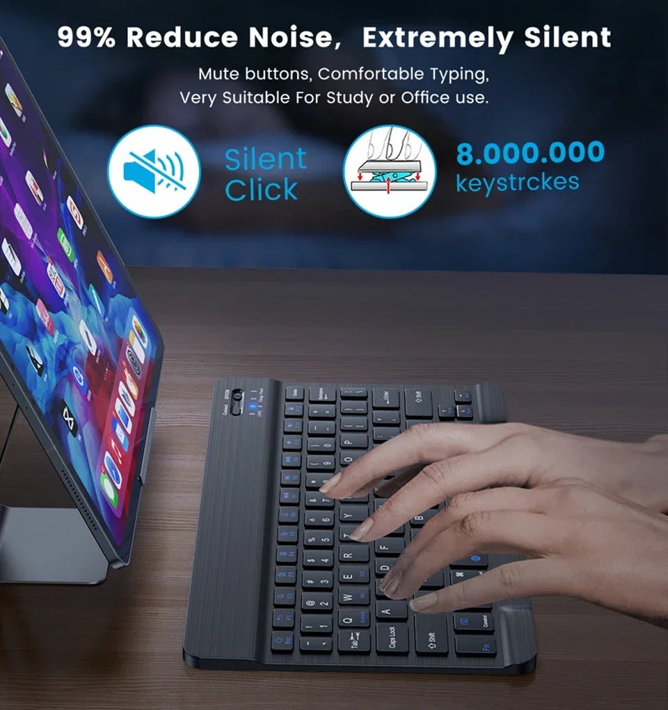 Clavier Bluetooth Mini 10" AZERTY — Rechargeable, Compatible Android/iOS/Windows | Novatek Studio