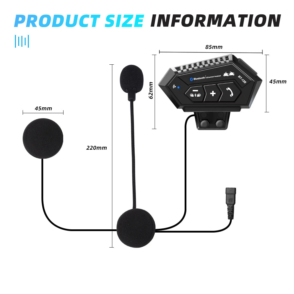 Écouteur Bluetooth Moto Mains Libres — Intercom 500m, Waterproof & Commande Vocale | Novatek Studio