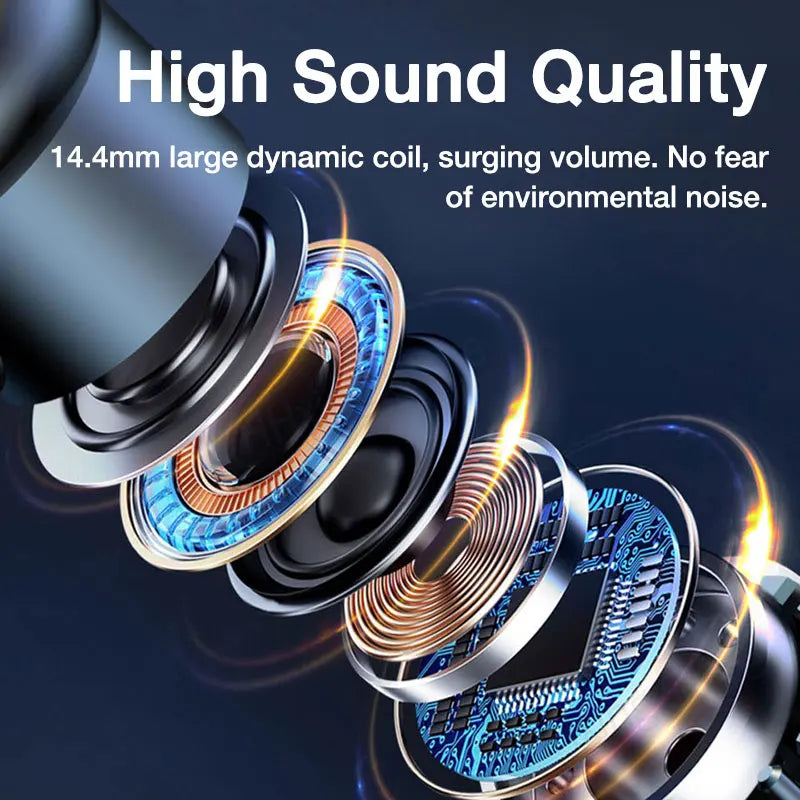 Écouteurs TWS Bluetooth 5.1 — Waterproof, 108dB HiFi, Micro HD & Boîtier USB-C | Novatek Studio