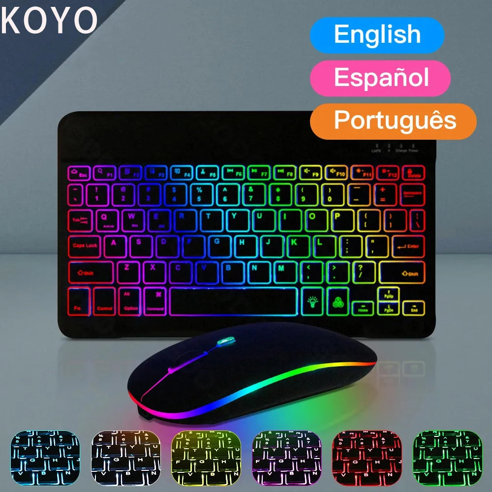 Clavier Bluetooth Mini RGB 10" — Rétroéclairé, Rechargeable & Compatible Tablette/PC | Novatek Studio