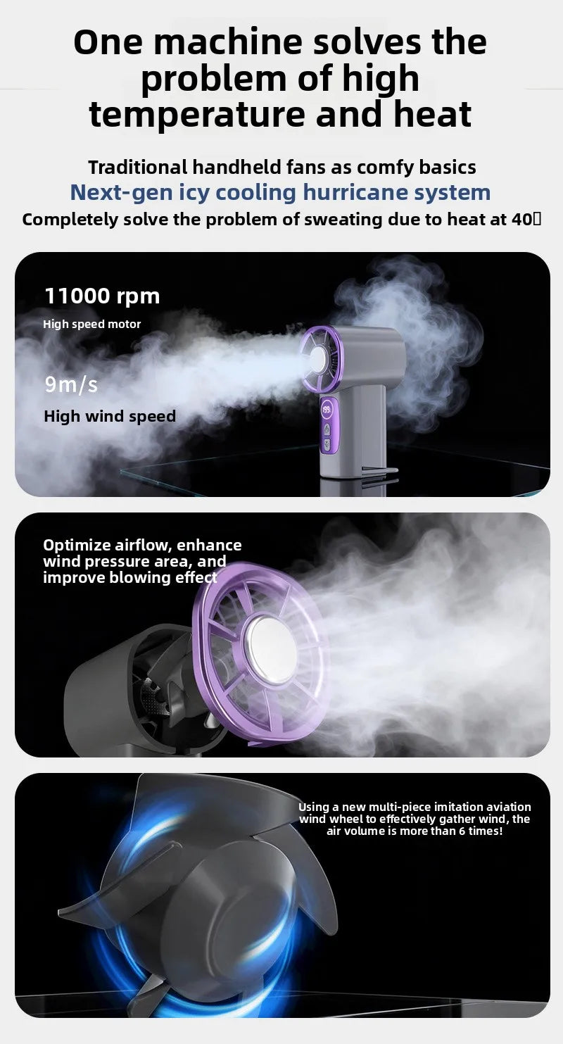 Mini Ventilateur Portable Rechargeable USB — 199 Vitesses & Refroidissement Semiconducteur | Novatek Studio