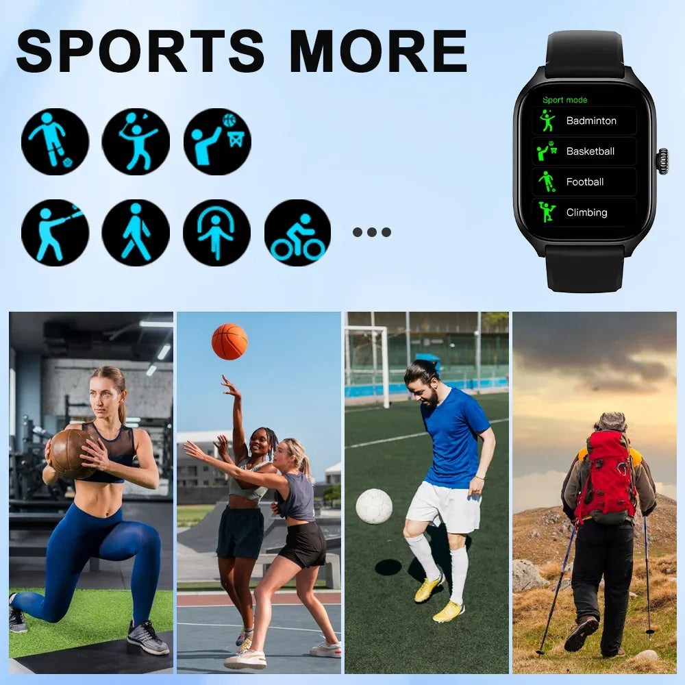 Smartwatch 2.01" — Appels, Santé, Sport & Notifications | Novatek Studio