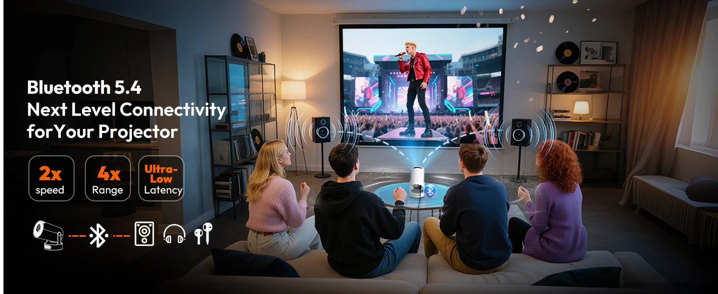 Vidéoprojecteur XGODY Short-Focus 250 ANSI HD — 150 Pouces, Android & Correction Auto | Novatek Studio