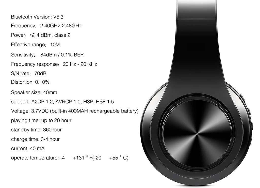 Casque Bluetooth 5.3 — 20H Autonomie, FM Radio, Micro HD & Mousse Mémoire | Novatek Studio