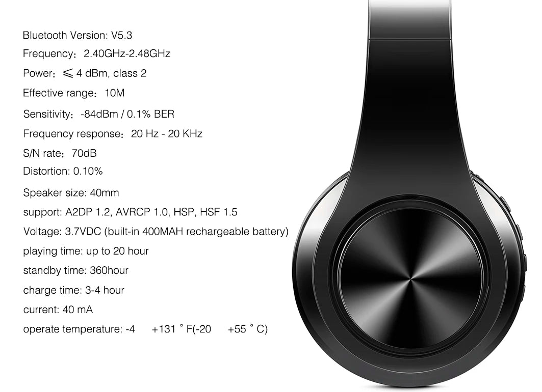 Casque Bluetooth 5.3 — 20H Autonomie, FM Radio, Micro HD & Mousse Mémoire | Novatek Studio