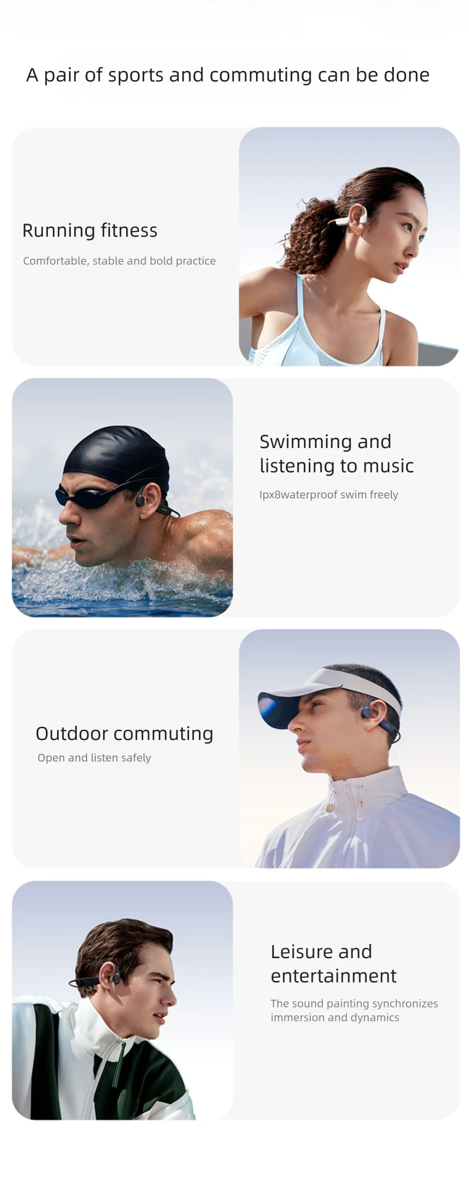 Écouteurs à Conduction Osseuse Sanag B33S — IPX8 Natation, 32Go & Bluetooth 5.3 | Novatek Studio