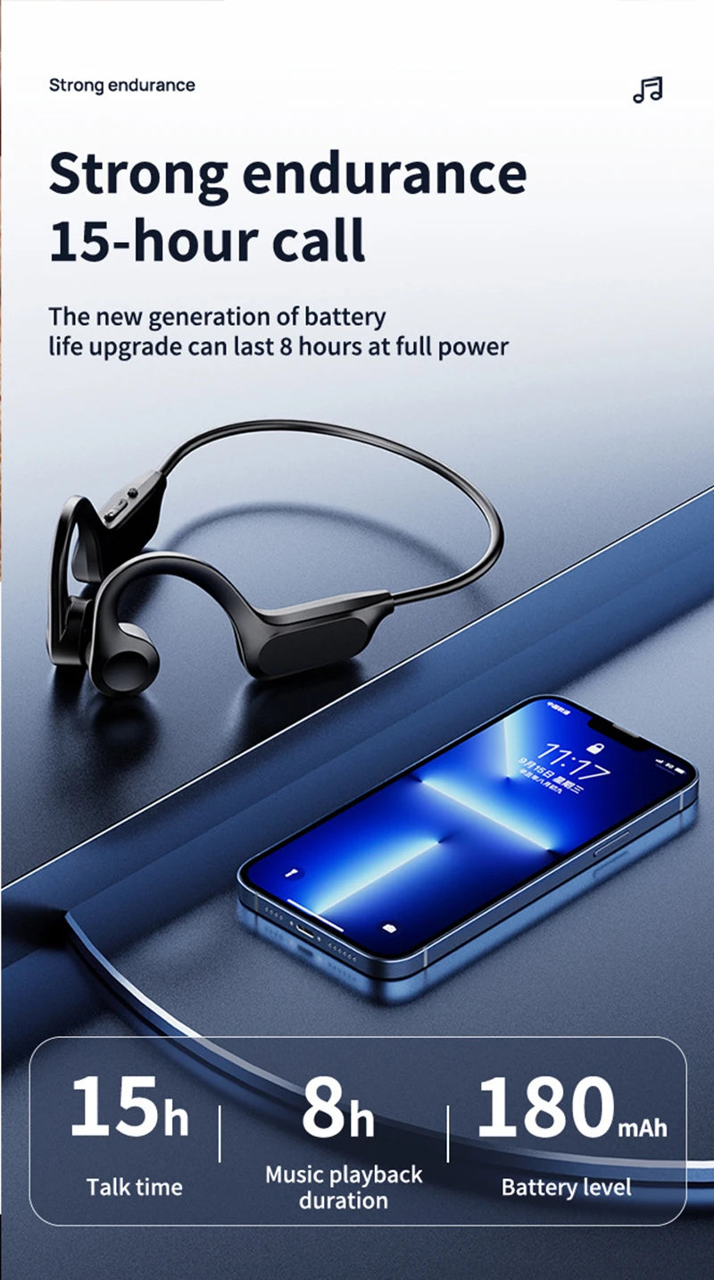 Écouteurs Conduction Osseuse Bluetooth 5.2 — 32H, ANC, Waterproof & Sport | Novatek Studio