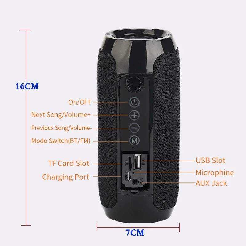 Enceinte Bluetooth Portable T&G — 10W Waterproof IPX5, FM Radio & 10H Autonomie | Novatek Studio